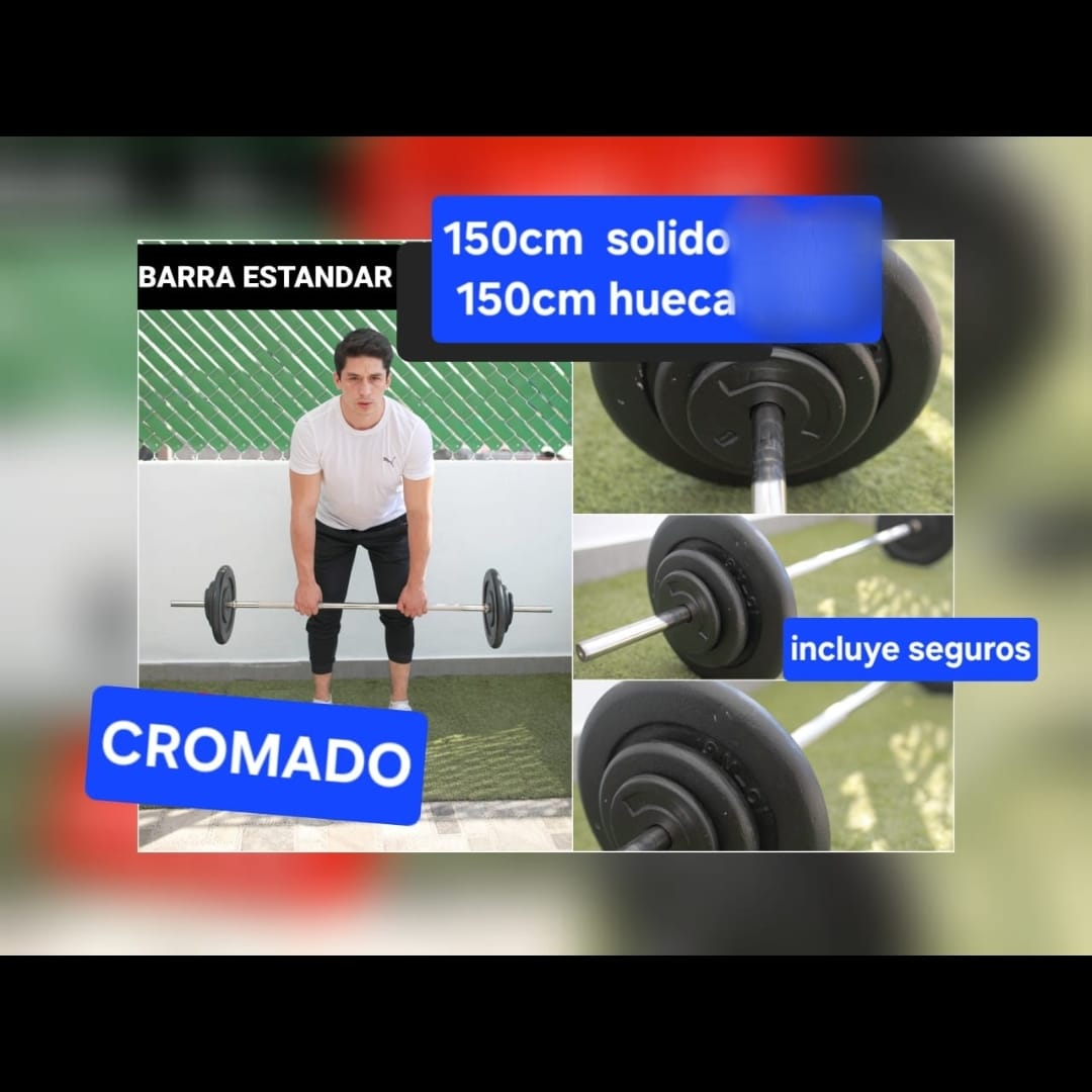 Barra estandar 150 cm hueca